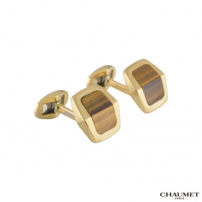 Chaumet Yellow Gold Tigers Eye Cufflinks